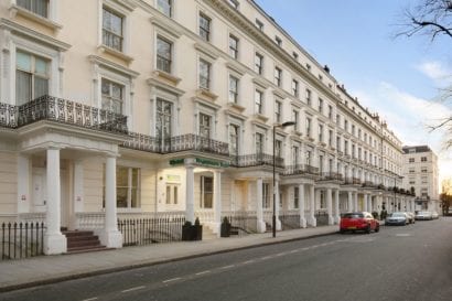 Street view of London hotel