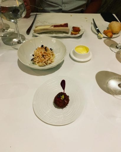 Crab Appetizer, Seafood Spaghetti, Beef Tartar
